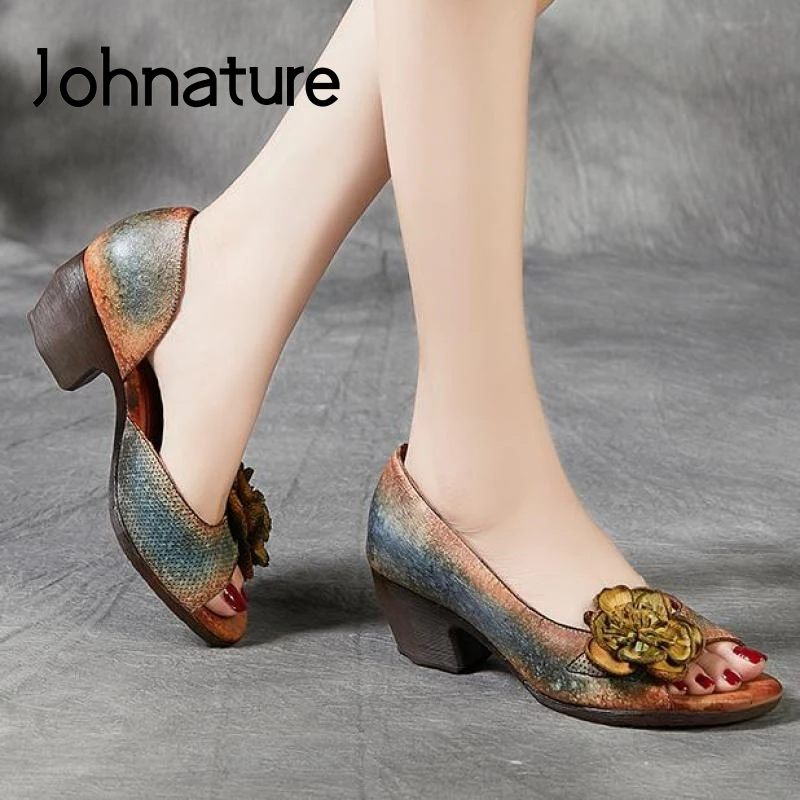 Женские босоножки из натуральной кожи Johnature, разноцветные Босоножки на платформе и высоком каблуке, повседневная обувь в стиле ретро для ве...
Женские босоножки из натуральной кожи Johnature, разноцветные Босоножки на платформе и высоком каблуке, повседневная обувь в стиле ретро для ве...