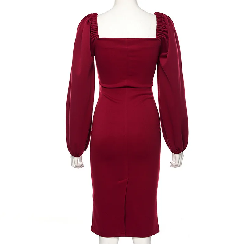 Bangniweigou Elegant Off Shoulder Puff Long Sleeve Princess Bandage Dress Women Retro Slit Midi Dress Party Backless Sheath
Bangniweigou Elegant Off Shoulder Puff Long Sleeve Princess Bandage Dress Women Retro Slit Midi Dress Party Backless Sheath