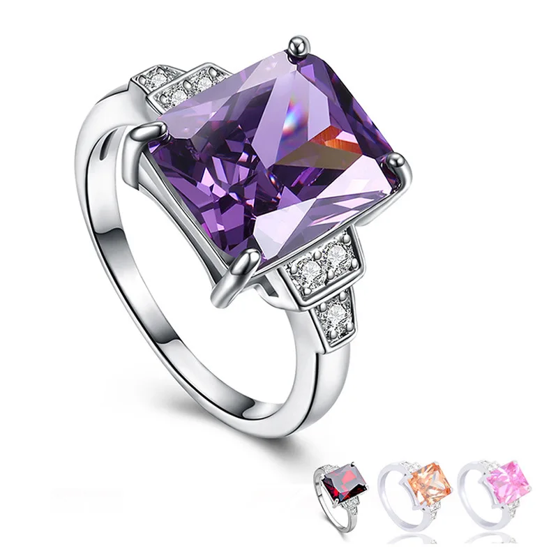 Fashion Elegant Jewelry Colorful Crystal Zircon Ring Simple Engagement RingFemale Romantic Luxury Gift
Fashion Elegant Jewelry Colorful Crystal Zircon Ring Simple Engagement RingFemale Romantic Luxury Gift