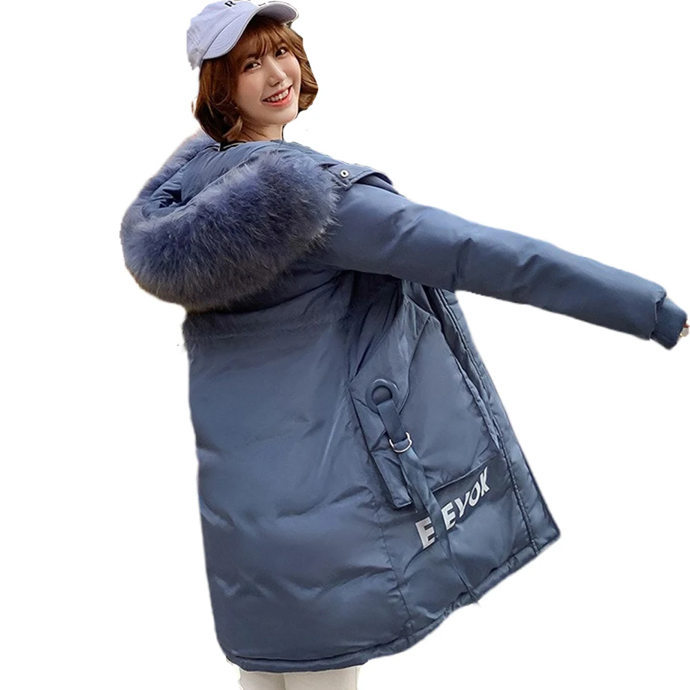 Пуховая парка толстое пальто большого размера с мехом новинка 2019 зимняя модная