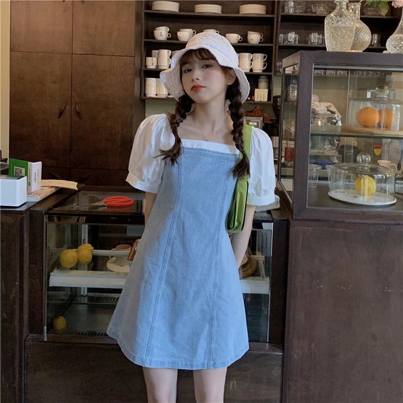 Short Sleeve Dress Women Fake Two Pieces Patchwork korean trendy Mini Dresses Empire Slim Plus Size 2XL Simple Womens Casual Chi
Short Sleeve Dress Women Fake Two Pieces Patchwork korean trendy Mini Dresses Empire Slim Plus Size 2XL Simple Womens Casual Chi
