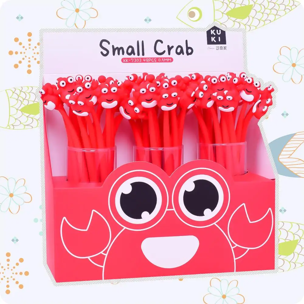 24 pcs/lot Creative Crab Gel Pen Cute Bendable 0.5mm black Ink Signature Pens Promotional Gift Office School Supplies
24 pcs/lot Creative Crab Gel Pen Cute Bendable 0.5mm black Ink Signature Pens Promotional Gift Office School Supplies