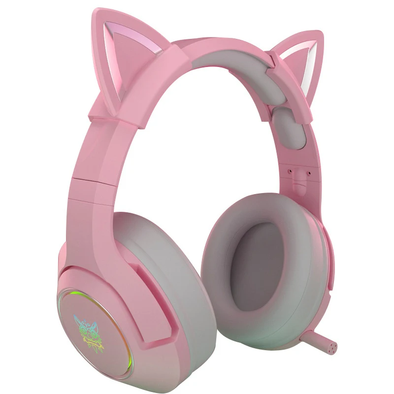 New product K9 pink cat ear cute girl gaming headset with mic ENC noise reduction HiFi 7.1 channel RGB wired headphone
New product K9 pink cat ear cute girl gaming headset with mic ENC noise reduction HiFi 7.1 channel RGB wired headphone