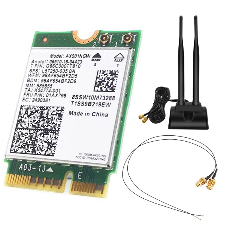 Беспроводной настольный комплект Bluetooth 5,0 AX201NGW Wifi IPEX MHF4 U. Антенна FL Для NGFF M.2 CNVIo2 для сетевой карты AX201
Беспроводной настольный комплект Bluetooth 5,0 AX201NGW Wifi IPEX MHF4 U. Антенна FL Для NGFF M.2 CNVIo2 для сетевой карты AX201