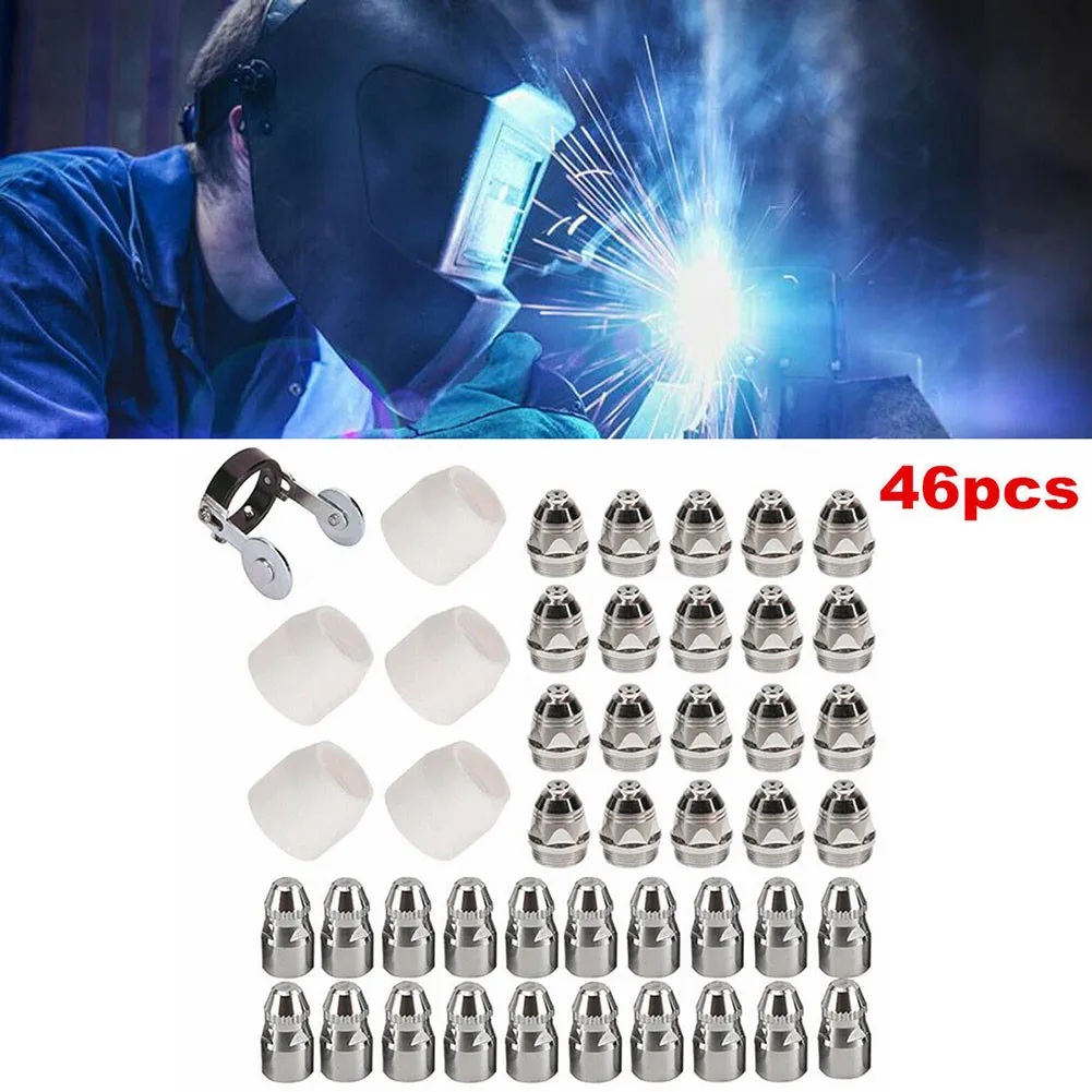 46pcs P-80 Plasma Cutter Cutting Torch P80 Welding Consumables Electrode Tip Cup Roller Guide Wheel Shield Cup
46pcs P-80 Plasma Cutter Cutting Torch P80 Welding Consumables Electrode Tip Cup Roller Guide Wheel Shield Cup