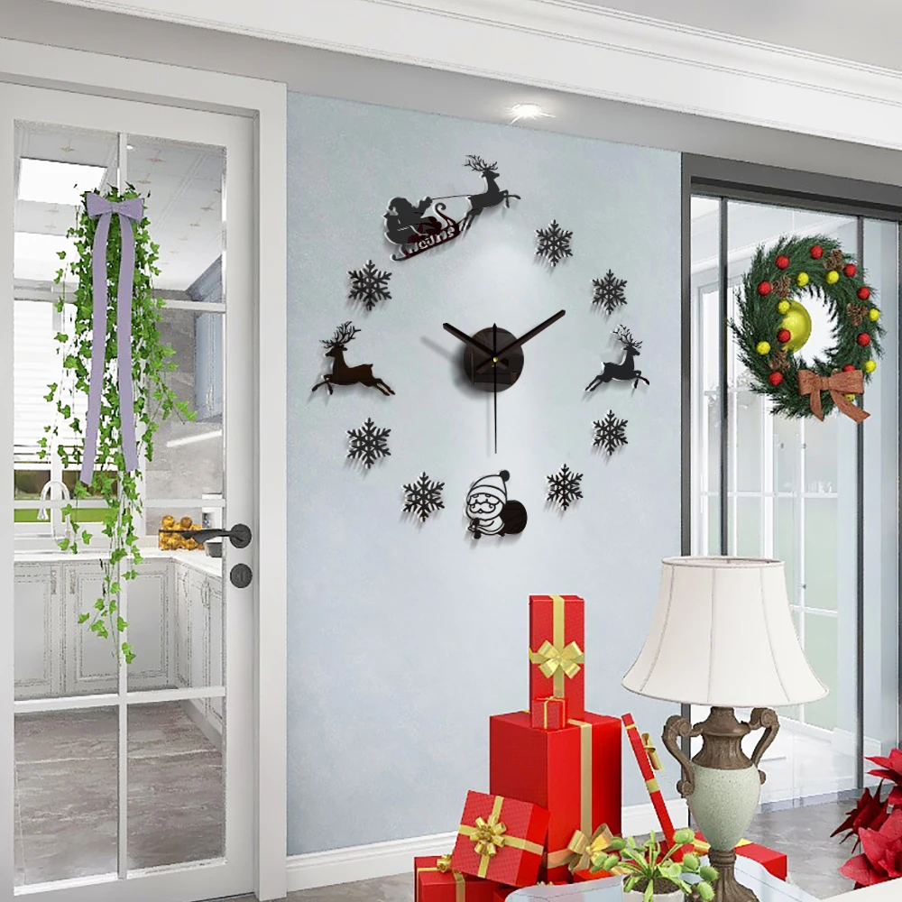 2020 Christmas Wall Clock Unique Santa Elk Modern Design Acrylic Gift Home Decoration Wall Clock For Mute Living Room Bedroom
2020 Christmas Wall Clock Unique Santa Elk Modern Design Acrylic Gift Home Decoration Wall Clock For Mute Living Room Bedroom