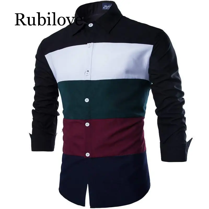 Rubilove 2019 New Autumn Fashion Men Clothes Slim Fit Men Long Sleeve Striped Color Shirt Men Patchwork Casual Chemise Men Shirt
Rubilove 2019 New Autumn Fashion Men Clothes Slim Fit Men Long Sleeve Striped Color Shirt Men Patchwork Casual Chemise Men Shirt
