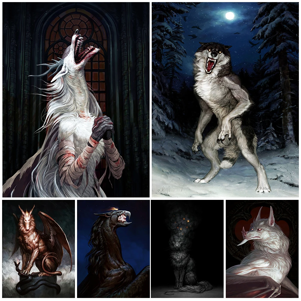 Werewolf Roar Under The Fullmoon Abstract Vintage Art Poster Print The Rebirth Of The Devil Wall Art Canvas Painting Home Decor
Werewolf Roar Under The Fullmoon Abstract Vintage Art Poster Print The Rebirth Of The Devil Wall Art Canvas Painting Home Decor