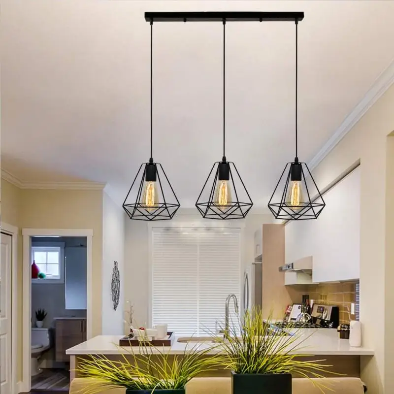E27 Retro industrial geometric black LED iron pendant lights indoor lighting corridor restaurant bedroom coffer hanging lamp
E27 Retro industrial geometric black LED iron pendant lights indoor lighting corridor restaurant bedroom coffer hanging lamp