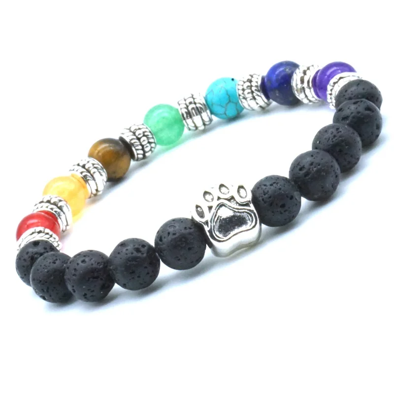 Pet 8mm Lava Stone Dog Paw 7 Chakra Healing Balance Beads Aromatherapy Essential Oil Diffuser Bracelet Jewelry
Pet 8mm Lava Stone Dog Paw 7 Chakra Healing Balance Beads Aromatherapy Essential Oil Diffuser Bracelet Jewelry