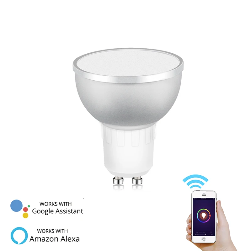 Умная светодиодсветильник лампа GU10 RGB с Wi-Fi и дистанционным управлением через