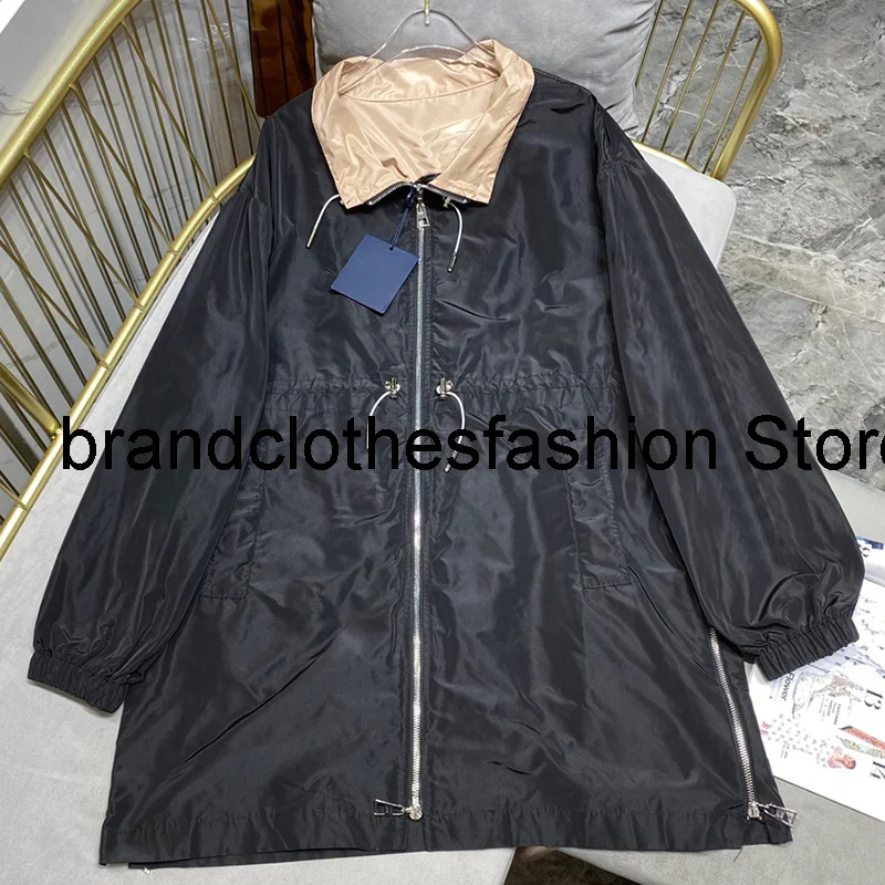 Streetwear Black Windbreaker Fashion Women High Quality Long Sleeve Letter Drawstring Waist Zip-Up Long Jacket Lady 2021 Autumn
Streetwear Black Windbreaker Fashion Women High Quality Long Sleeve Letter Drawstring Waist Zip-Up Long Jacket Lady 2021 Autumn