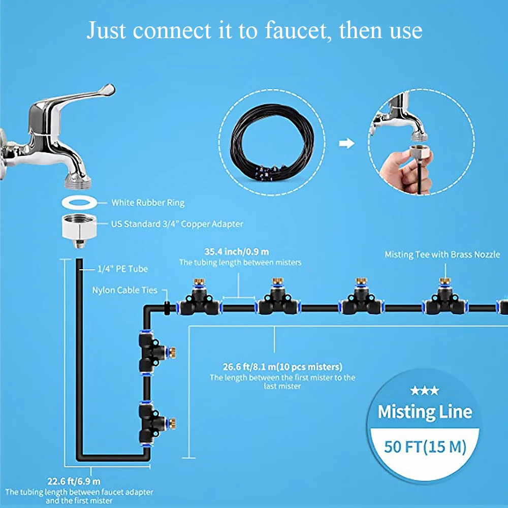 Cooling Sprayer Water Pipe Set Indoor And Outdoor Dust Removal Equipment Garden Irrigation Plant Tool Atomizing Copper Nozzle
Cooling Sprayer Water Pipe Set Indoor And Outdoor Dust Removal Equipment Garden Irrigation Plant Tool Atomizing Copper Nozzle