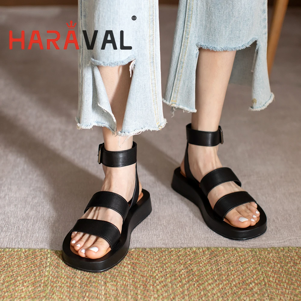 HARAVAL New Women Sandals Thick Heel Lace Up Design Black White Solid Buckle Open Toe Fashion Lady Leather Casual Shoes B240
HARAVAL New Women Sandals Thick Heel Lace Up Design Black White Solid Buckle Open Toe Fashion Lady Leather Casual Shoes B240