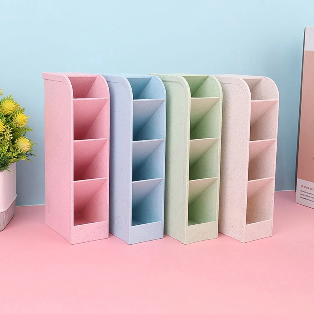 Inclined insertion 4 grid multifunctional desktop pen holder office school storage box desk pen holder makeup storage box
Inclined insertion 4 grid multifunctional desktop pen holder office school storage box desk pen holder makeup storage box