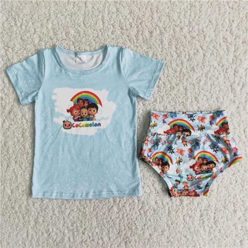 2021 Summer Girl Clothing Blue Short Sleeve and Cartoon Print Shorts Outfits Children Boutique Clothing
2021 Summer Girl Clothing Blue Short Sleeve and Cartoon Print Shorts Outfits Children Boutique Clothing