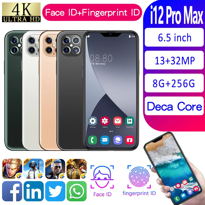 I12pro 4800mAh Smart Phone Face Finger ID Mobile Phone Dual SIM 128GB/256GB Android Phone Deca Core Cell Phone Smartphone
I12pro 4800mAh Smart Phone Face Finger ID Mobile Phone Dual SIM 128GB/256GB Android Phone Deca Core Cell Phone Smartphone