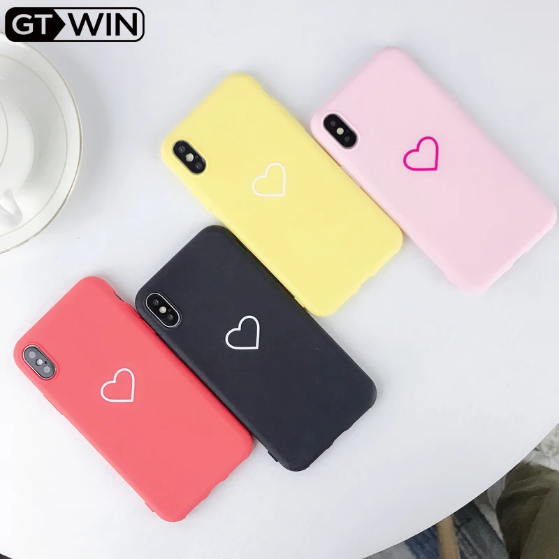 GTWIN Чехол для мобильного телефона с сердечком крутая задняя крышка Iphone X 6 6s 7 8 Plus XR