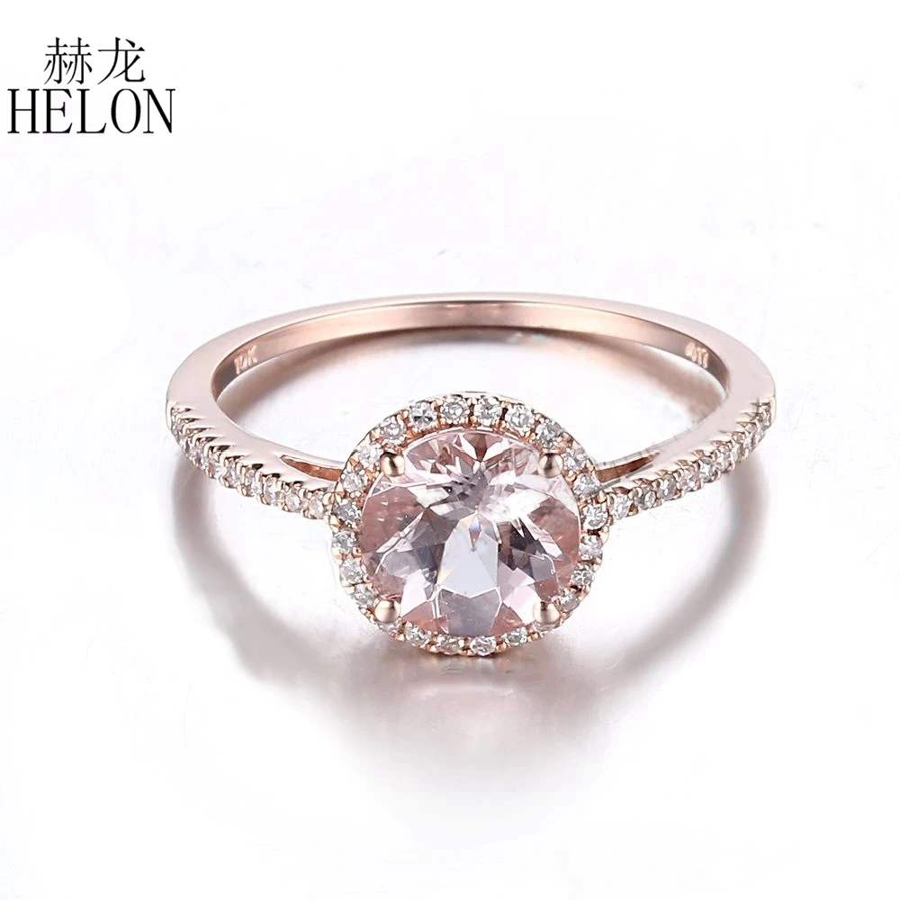 HELON Solid 14K Rose Gold Flawless Round 7mm Natural Morganite & Diamonds Engagement Ring Anniversary Bands Women Trendy Jewelry
HELON Solid 14K Rose Gold Flawless Round 7mm Natural Morganite & Diamonds Engagement Ring Anniversary Bands Women Trendy Jewelry