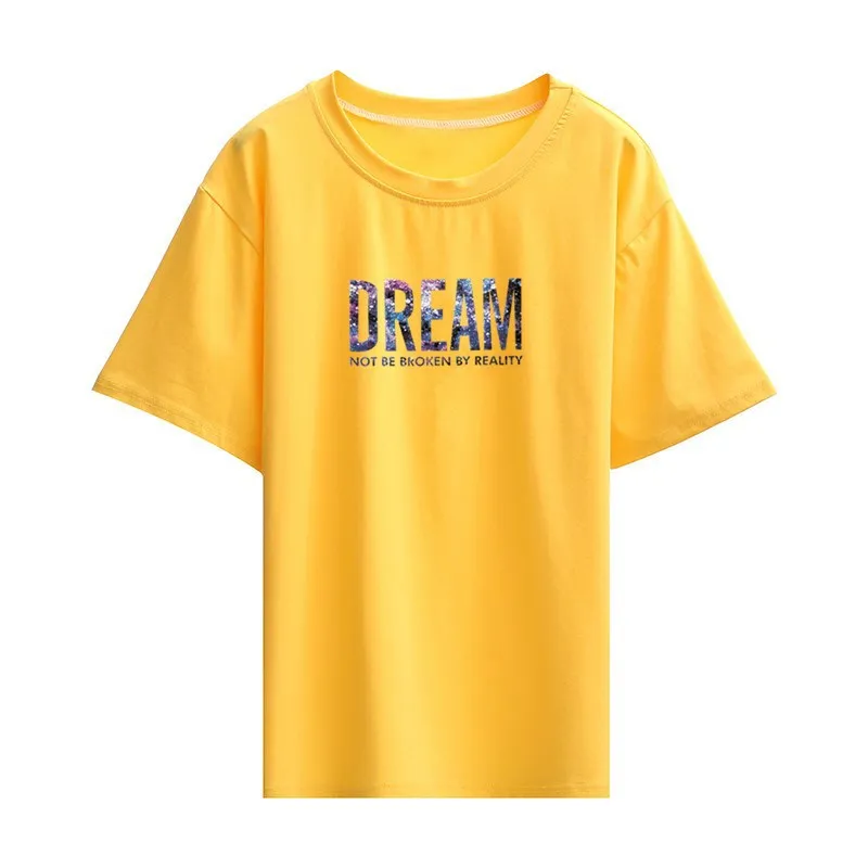 Internet Celebrity New Cotton Large Size Women's Clothing 2020 Spring and Summer Top Clothes Women's All-Match Casual Letter Sho
Internet Celebrity New Cotton Large Size Women's Clothing 2020 Spring and Summer Top Clothes Women's All-Match Casual Letter Sho