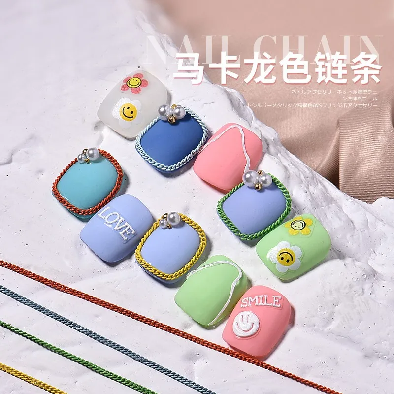 New nail art accessories Macaron two-tone net red new gold and silver chain metal color pearl nail art accessories
New nail art accessories Macaron two-tone net red new gold and silver chain metal color pearl nail art accessories
