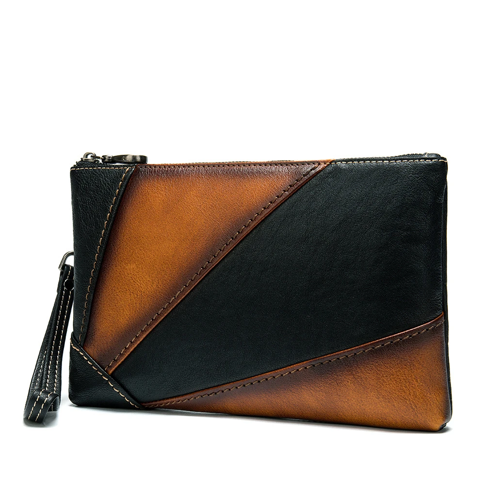 Europea Style Retro Men's Striped Handbag Head Layer Cowhide Clutch Bag Vegetable Tanned Leather Contrast Color Clutch Bag LB044
Europea Style Retro Men's Striped Handbag Head Layer Cowhide Clutch Bag Vegetable Tanned Leather Contrast Color Clutch Bag LB044