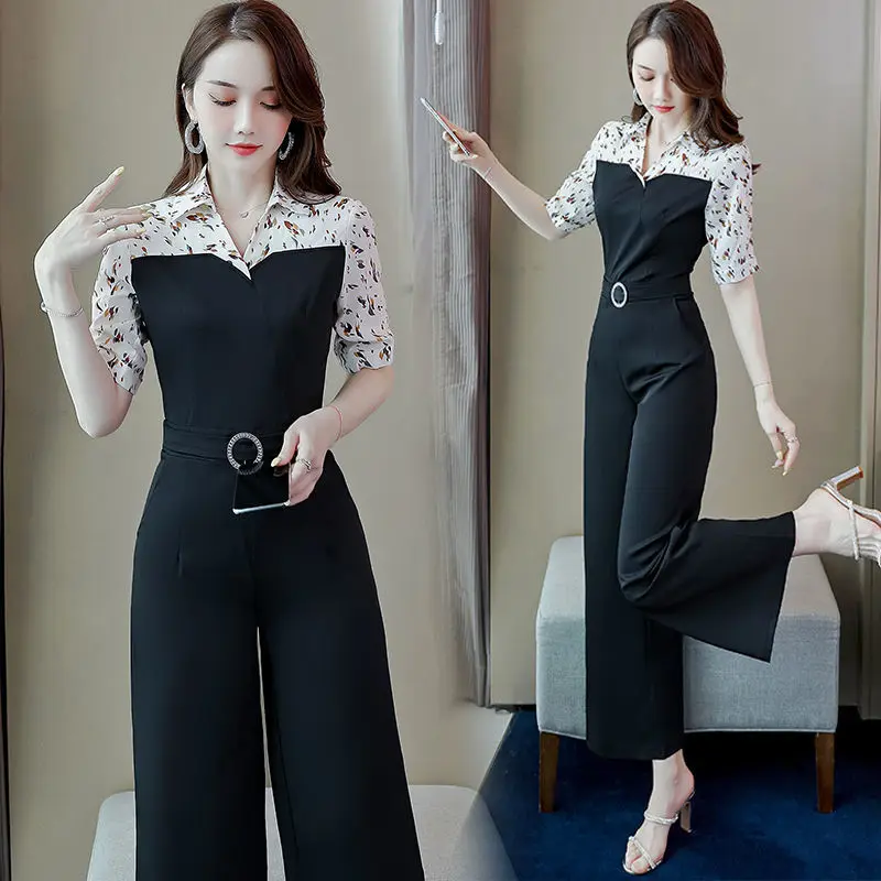 Black Elegant Office Lady Patchwork Floral Short Sleeve Rompers Summer Workwear Women Jumpsuits Ladies Party Overall Outfit Y273
Black Elegant Office Lady Patchwork Floral Short Sleeve Rompers Summer Workwear Women Jumpsuits Ladies Party Overall Outfit Y273