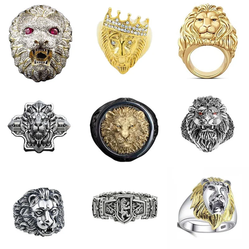 Vintage Golden Lion Head Rings Metal Cool Boy Band Anniversary Party Friends Gift Lion Ring Domineering Men's Ring
Vintage Golden Lion Head Rings Metal Cool Boy Band Anniversary Party Friends Gift Lion Ring Domineering Men's Ring