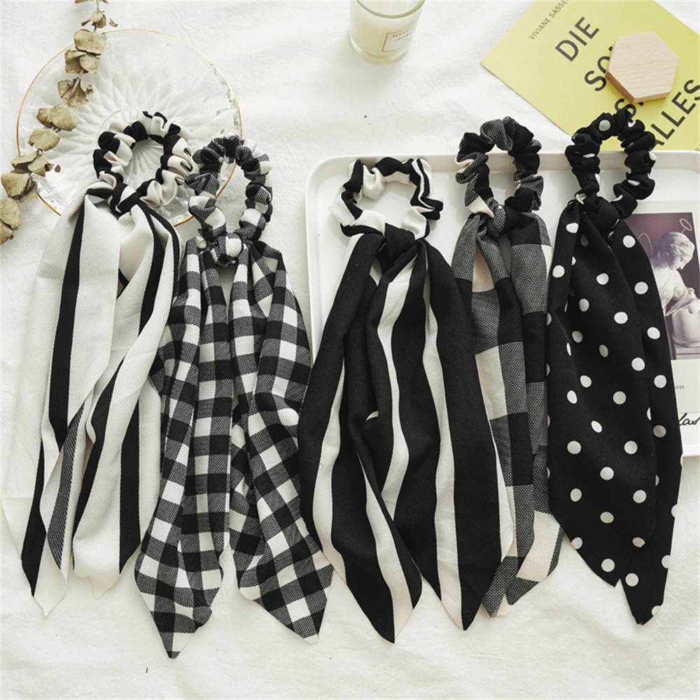 New Satin Black White Long Turban Girl Hair Scrunchie Ponytail Hairband Elastic Scrunchy Hair Ties Hair Accessories for Women
New Satin Black White Long Turban Girl Hair Scrunchie Ponytail Hairband Elastic Scrunchy Hair Ties Hair Accessories for Women