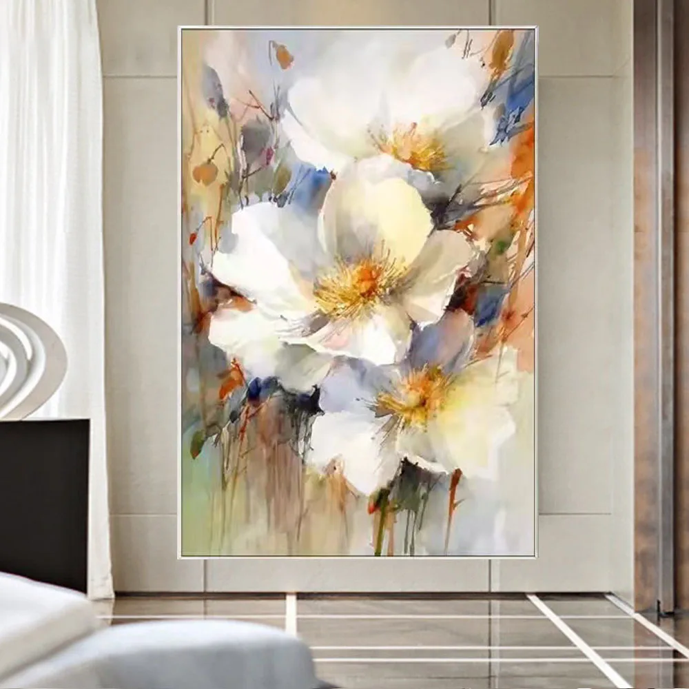 Chinese style modern hand-painted oil painting beautiful flower mural abstract white snow lotus canvas picture living room decor
Chinese style modern hand-painted oil painting beautiful flower mural abstract white snow lotus canvas picture living room decor