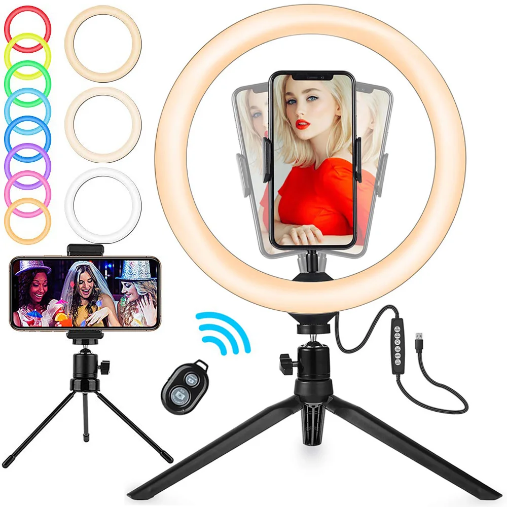 LED Dimmable Ring Light with Tripod USB Selfie Light Ring Lamp Big Photography RGB Ringlight with Stand TikTok Youtube Live
LED Dimmable Ring Light with Tripod USB Selfie Light Ring Lamp Big Photography RGB Ringlight with Stand TikTok Youtube Live
