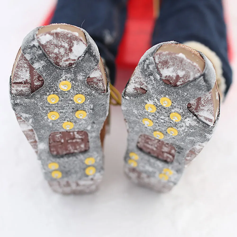 1 Pair 10 Studs Anti-Slip Shoes Cover Anti-Skid Spike Grips Cleats Cover Shoes Covers Crampon Black for Winter Climbing Hiking
1 Pair 10 Studs Anti-Slip Shoes Cover Anti-Skid Spike Grips Cleats Cover Shoes Covers Crampon Black for Winter Climbing Hiking