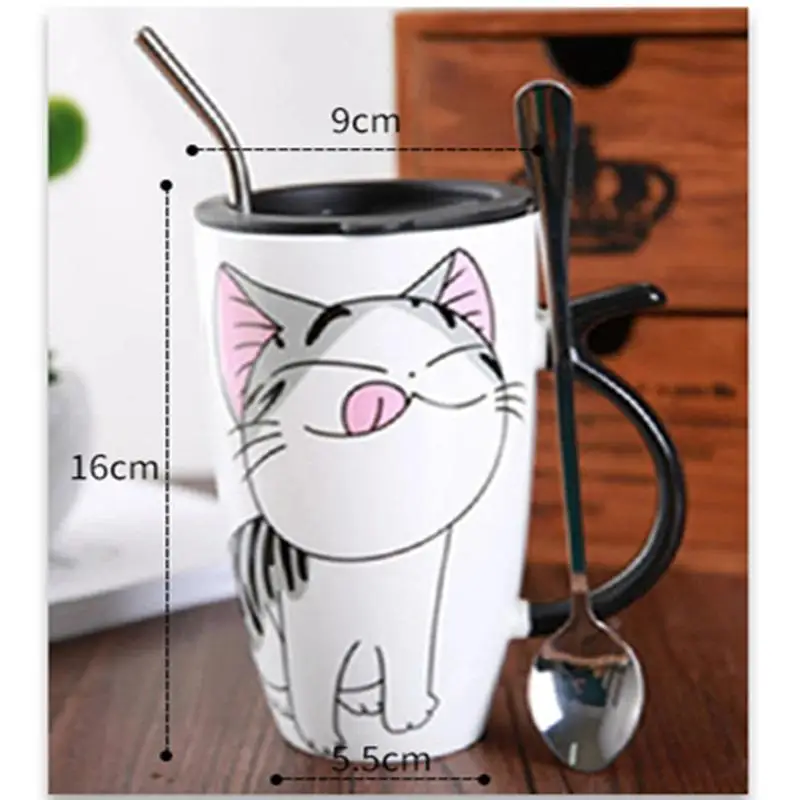 Ceramic Mug Cute Cat Cup With Lid Spoon Large Capacity 600ml Couple Coffee Milk Creative Drinkware Breakfast Water Cup
Ceramic Mug Cute Cat Cup With Lid Spoon Large Capacity 600ml Couple Coffee Milk Creative Drinkware Breakfast Water Cup