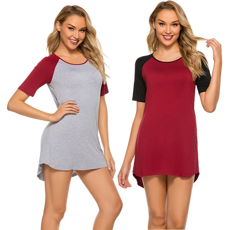 Summer Women Casual Nightdress Thin Round Neck Short Sleeve Sexy Above Knee Nightgowns Lady Soft Comfortable Home Service S-XXL
Summer Women Casual Nightdress Thin Round Neck Short Sleeve Sexy Above Knee Nightgowns Lady Soft Comfortable Home Service S-XXL