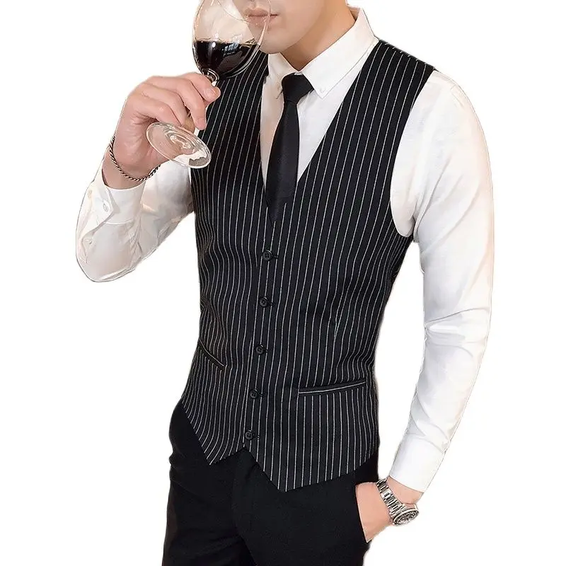 Black Men's Pinstripe Sleeveless Waistcoat Grey and Blue Single-Breasted V-Neck Suit Vests Men Fashion QJ CINGA New Products 5xl
Black Men's Pinstripe Sleeveless Waistcoat Grey and Blue Single-Breasted V-Neck Suit Vests Men Fashion QJ CINGA New Products 5xl