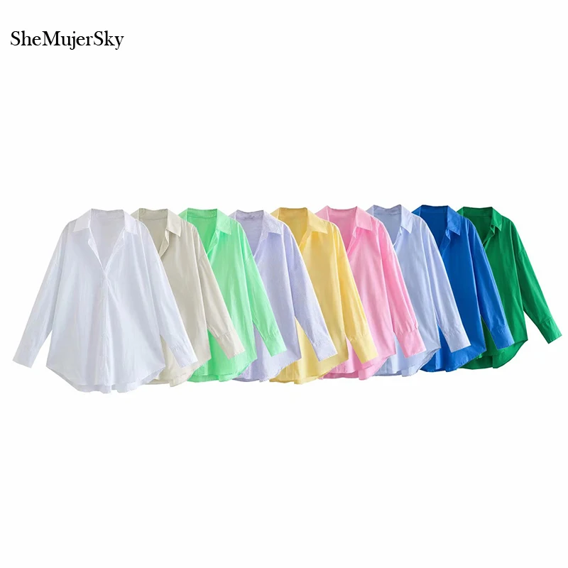SheMujerSky Women Long Sleeve Single Breasted Shirts 2021 Spring Autumn Turn-down Casual Loose Tops Solid Color Blouses
SheMujerSky Women Long Sleeve Single Breasted Shirts 2021 Spring Autumn Turn-down Casual Loose Tops Solid Color Blouses