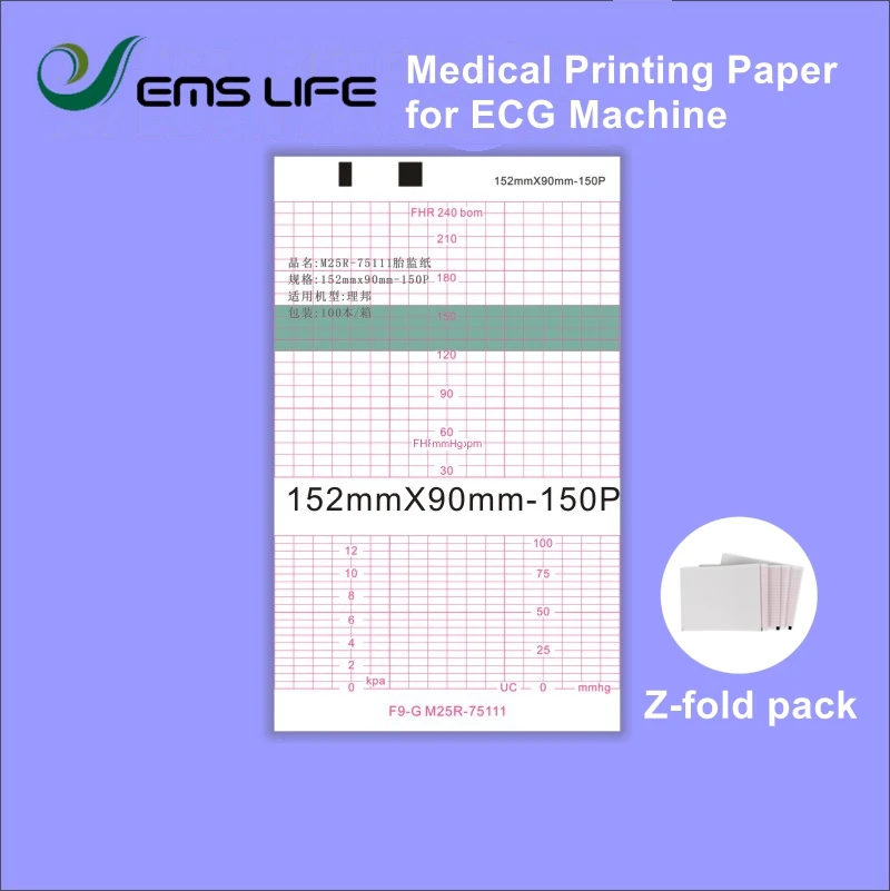 medical printing paper compatible for fetal monitor 152*90-150P Z-folding 5 pcs packing
medical printing paper compatible for fetal monitor 152*90-150P Z-folding 5 pcs packing