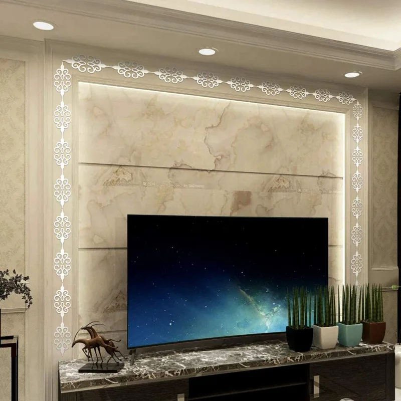 Art Pattern 3D Mirror Wall Sticker Home Decor For Living Room TV Backdrop Bedroom Porch Poster Peel & Stick Acrylic Wallpaper - купить по