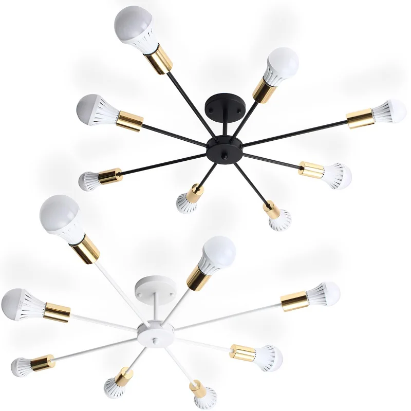 E27 Chandeliers Light Vintage Industrial Edison 8 Lights Chandelier Fixture Black White Not Included Bulb 85-265V
E27 Chandeliers Light Vintage Industrial Edison 8 Lights Chandelier Fixture Black White Not Included Bulb 85-265V