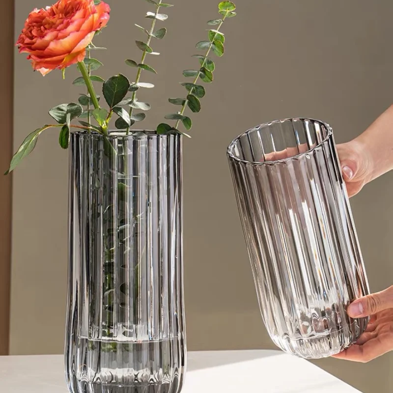 Glass Thick Vertical Pattern Lily Vase Decoration Home Living Room Insert Model Room Dry Vase Soft Decorator
Glass Thick Vertical Pattern Lily Vase Decoration Home Living Room Insert Model Room Dry Vase Soft Decorator