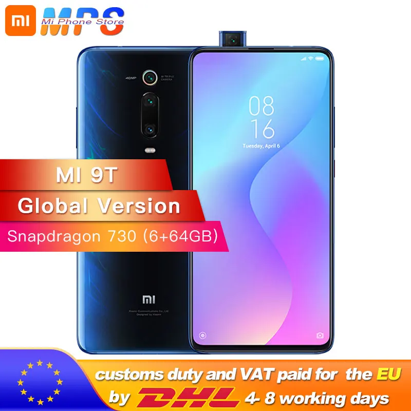 Глобальная версия смартфона Mi 9T 6 ГБ ОЗУ 64 Восьмиядерный процессор Snapdragon 730 4000 мАч