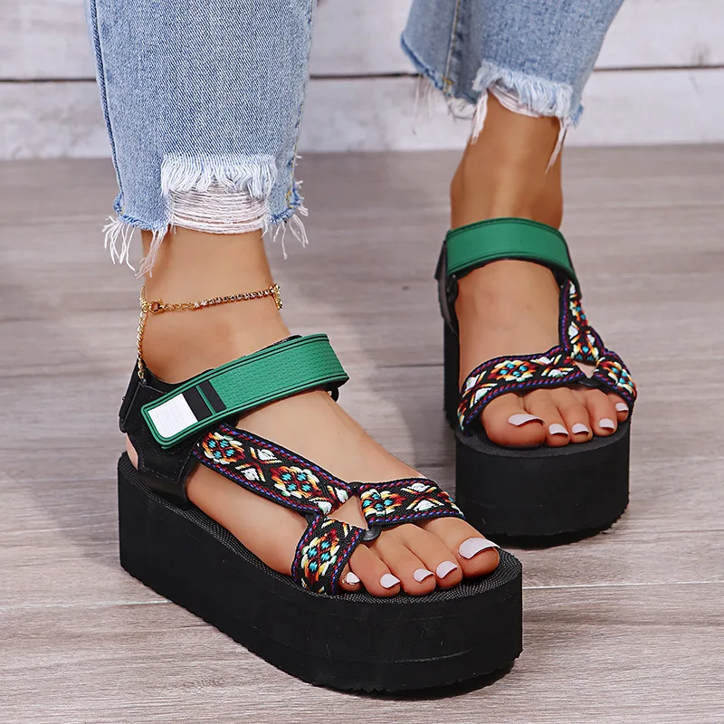 2021 Brand New Ladies Platform Sandals Ladies Mixed Color Velcro Wedge Sandals Summer Ladies Zapatos De Mujer Women's Shoes
2021 Brand New Ladies Platform Sandals Ladies Mixed Color Velcro Wedge Sandals Summer Ladies Zapatos De Mujer Women's Shoes
