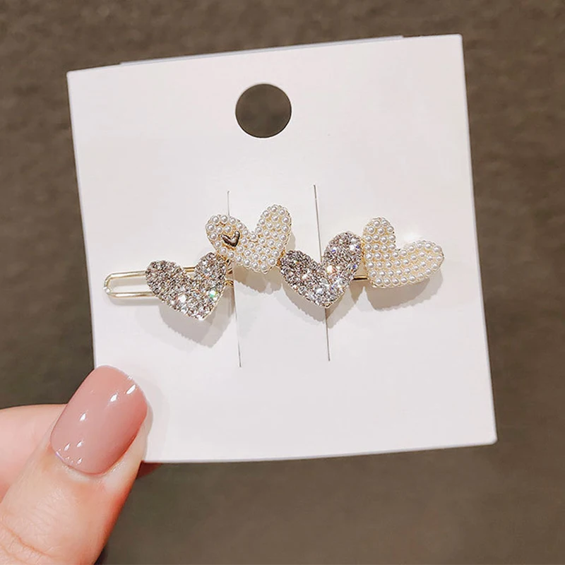 1Pc Fashion Crystal Rhinestones Hairpin Heart Love Shape Women Hair Clips Pearl Barrettes Hair Styling Accessories 
1Pc Fashion Crystal Rhinestones Hairpin Heart Love Shape Women Hair Clips Pearl Barrettes Hair Styling Accessories