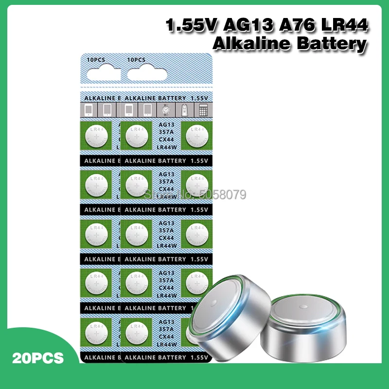 20 шт. батарейки AG13 LR44 L1154 RW82 RW42 SR1154 SP76 30 мАч 1 55 в - купить по выгодной цене |