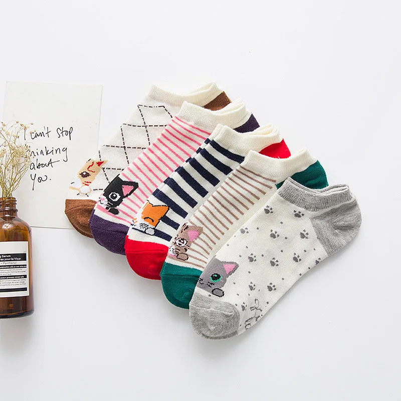 2pair Women Ankle Socks Autumn New Striped Sock Meias lady Cute Fashion Cotton Cat Funny Shallow Mouth Breathable Kawaii Socks
2pair Women Ankle Socks Autumn New Striped Sock Meias lady Cute Fashion Cotton Cat Funny Shallow Mouth Breathable Kawaii Socks