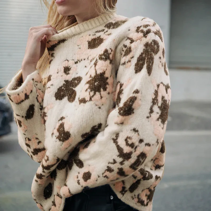 WXWT Za Women 2021 Fashion Flowers Jacquard Knitted Sweater Jumper O Neck Female Oversize Pullovers Chic Tops BB4191
WXWT Za Women 2021 Fashion Flowers Jacquard Knitted Sweater Jumper O Neck Female Oversize Pullovers Chic Tops BB4191