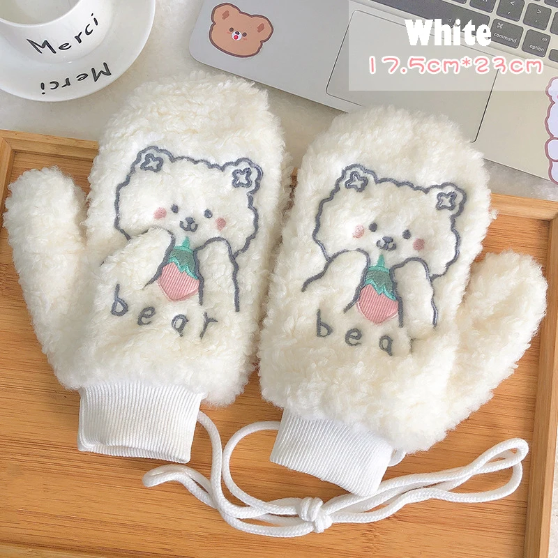 Warm Winter Plush Gloves Cute Cartoon Bear Soft Thick Gloves With Lanyard String Gift For Women Girls Hand Muff Fleece Gloves
Warm Winter Plush Gloves Cute Cartoon Bear Soft Thick Gloves With Lanyard String Gift For Women Girls Hand Muff Fleece Gloves