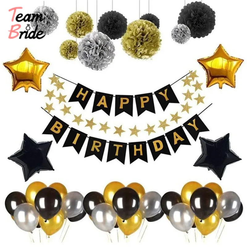 Team Bride 45Pcs Birthday Party Decorations Set Black Gold Happy Birthday Banner Balloons Paper PomPoms Backdrop Party Supplies
Team Bride 45Pcs Birthday Party Decorations Set Black Gold Happy Birthday Banner Balloons Paper PomPoms Backdrop Party Supplies