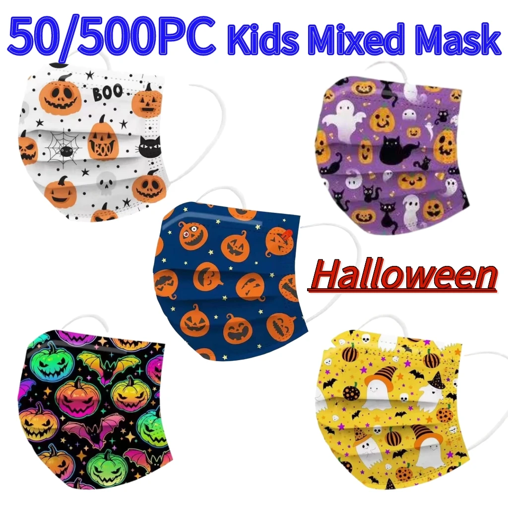500PC Mix Color Mascarillas Negras Children's 3-Layer Fashion Face Masks Pattern Printed Disposable Masks Halloween Cosplay
500PC Mix Color Mascarillas Negras Children's 3-Layer Fashion Face Masks Pattern Printed Disposable Masks Halloween Cosplay