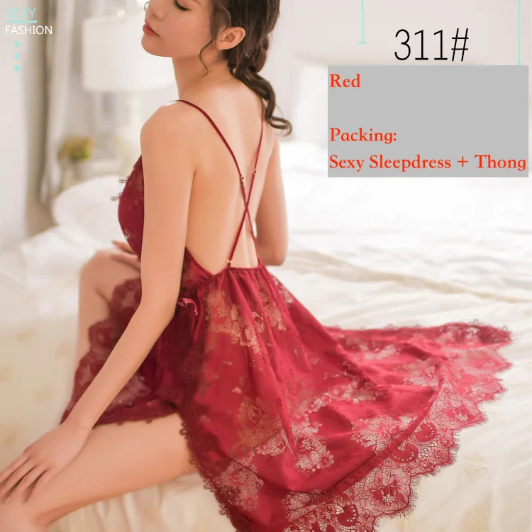 Large Size Nightgown for Women Lingerie Sexy Night Dress Sleepwear Pajamas Sexy Lace Embroidery Seduction Sling Back Cross Night
Large Size Nightgown for Women Lingerie Sexy Night Dress Sleepwear Pajamas Sexy Lace Embroidery Seduction Sling Back Cross Night